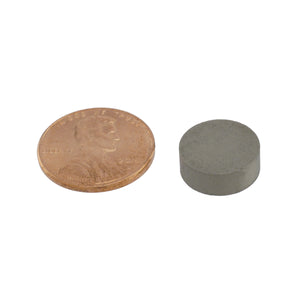 SCD518 Samarium Cobalt Disc Magnet - Compared to Penny for Size Reference