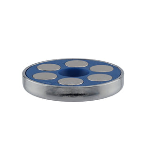 07606 Super Blue™ Neodymium Round Base Magnet - 45 Degree Angle View