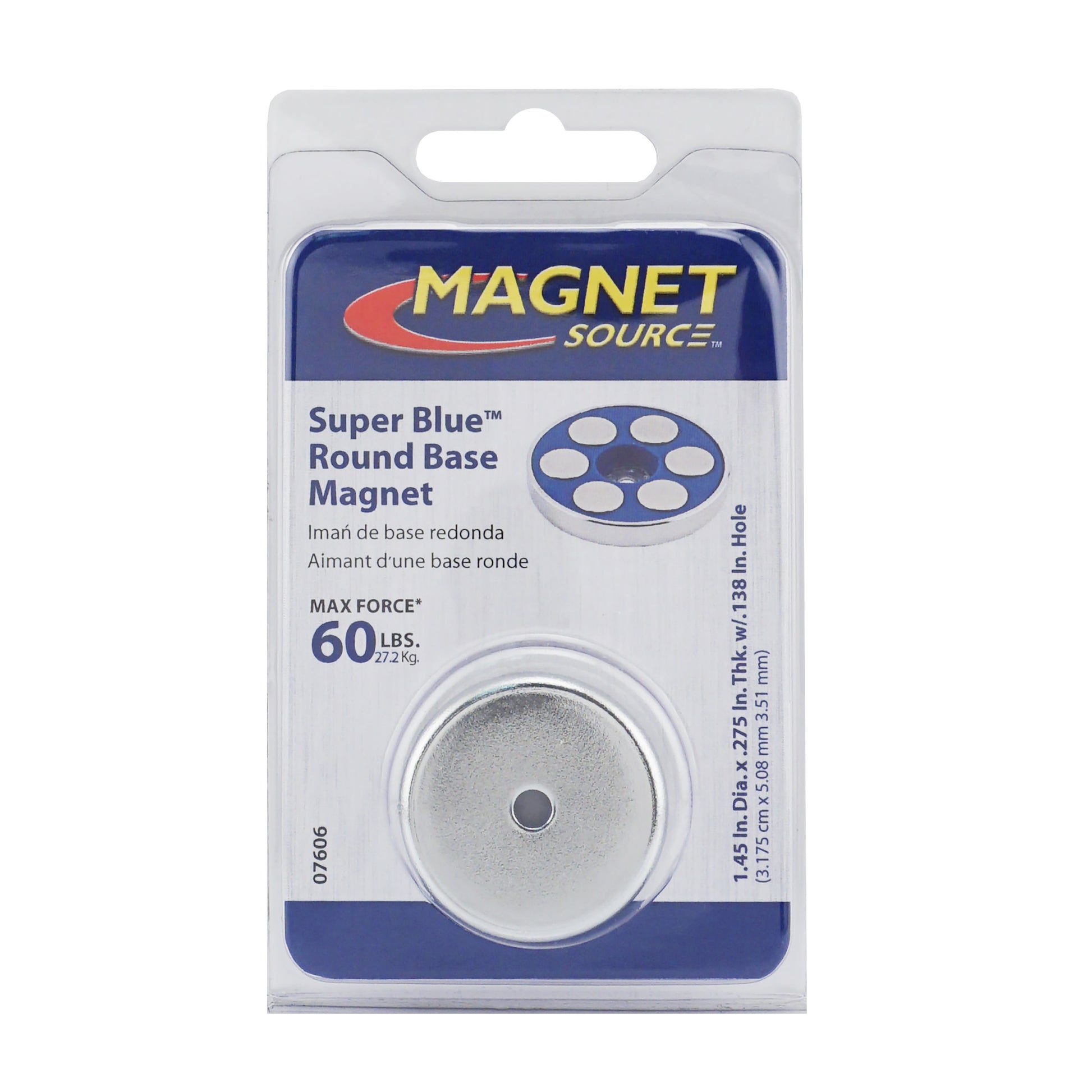Load image into Gallery viewer, 07606 Super Blue™ Neodymium Round Base Magnet - Side View