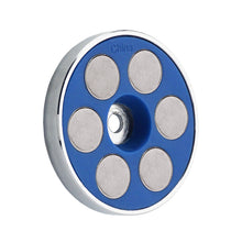Load image into Gallery viewer, RB45BL-NEOBX Super Blue™ Neodymium Round Base Magnet - 45 Degree Angle View