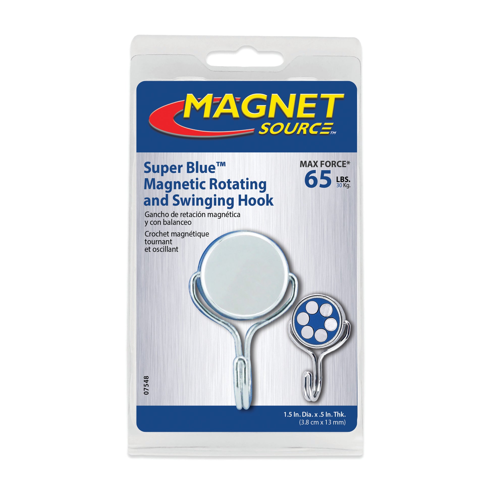 Load image into Gallery viewer, 07548 Super Blue™ Swinging Magnetic Hook - Side View