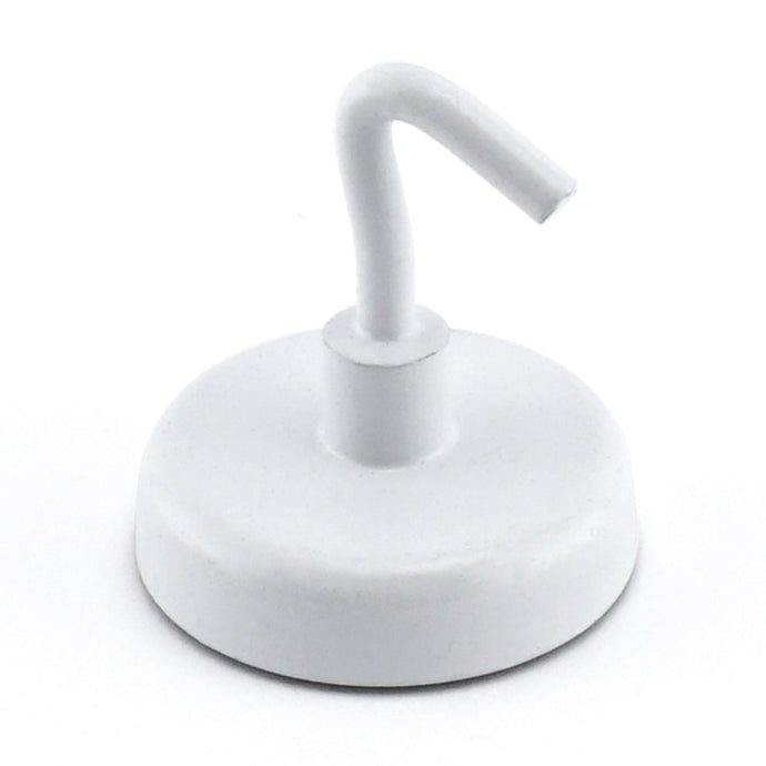 MHHH14 White Magnetic Hook - 45 Degree Angle View