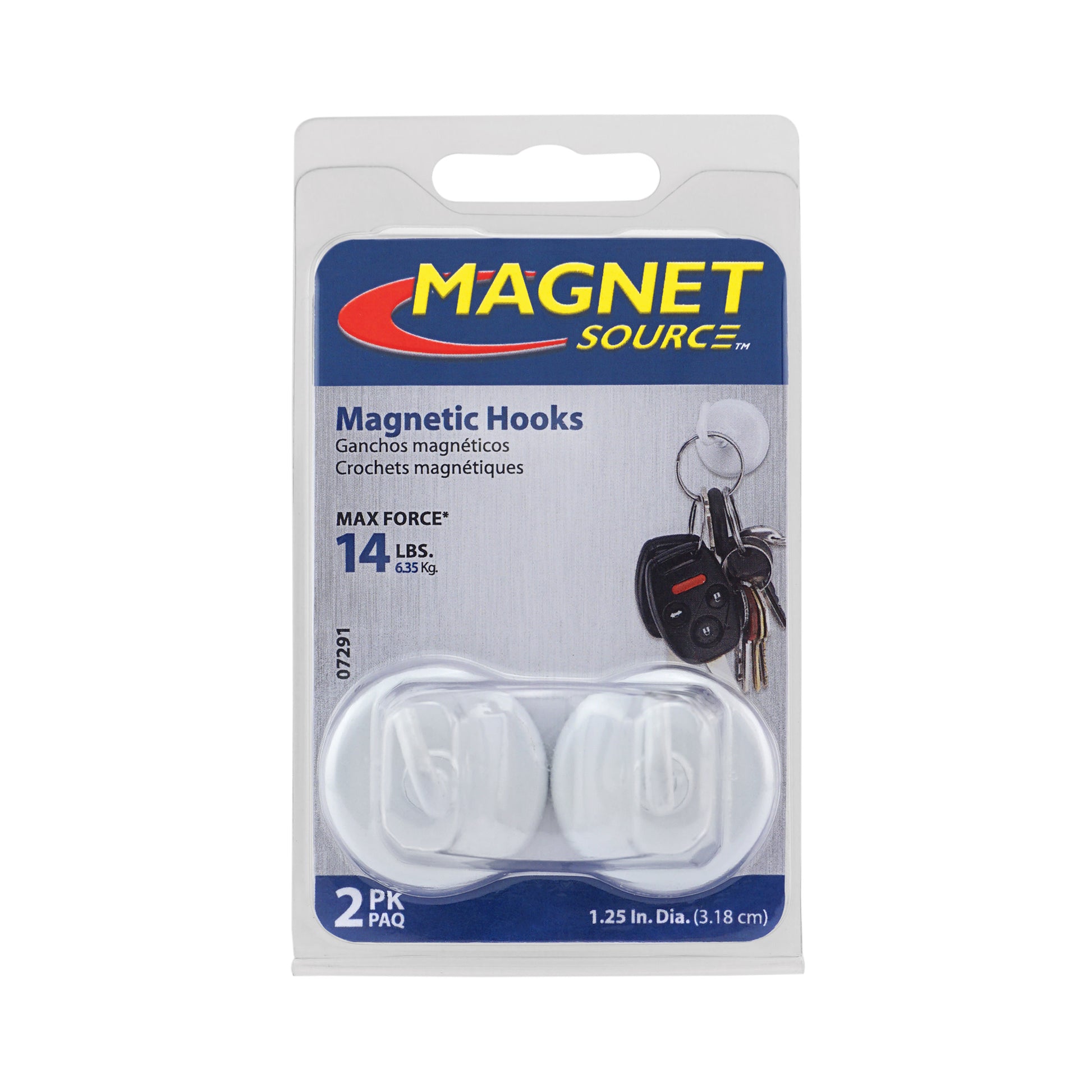 Load image into Gallery viewer, 07291 White Magnetic Hooks (2pk) - Bottom View