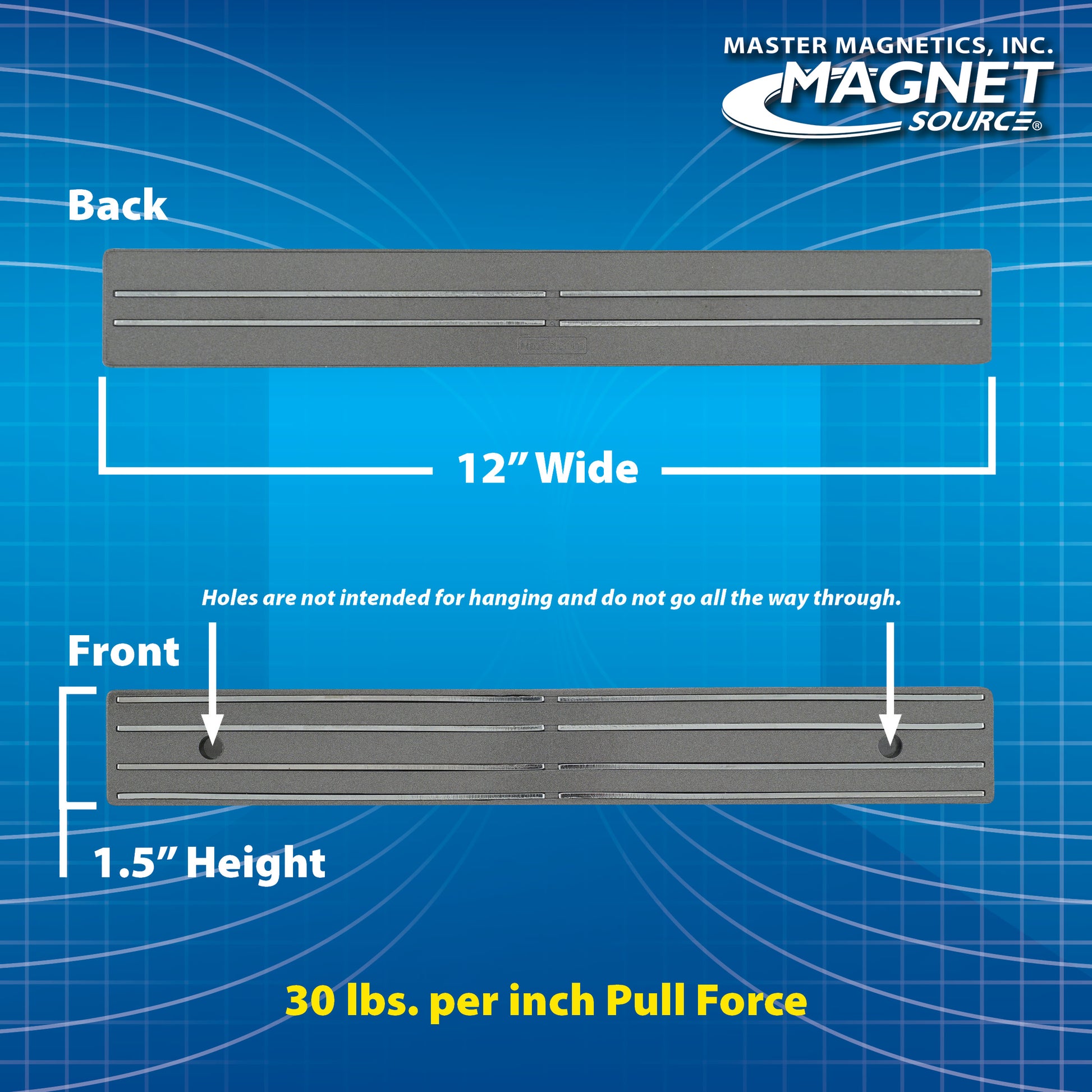 Load image into Gallery viewer, 07576 12&quot; Magnetic Tool Bar¸ Magnetic Mount - Side View