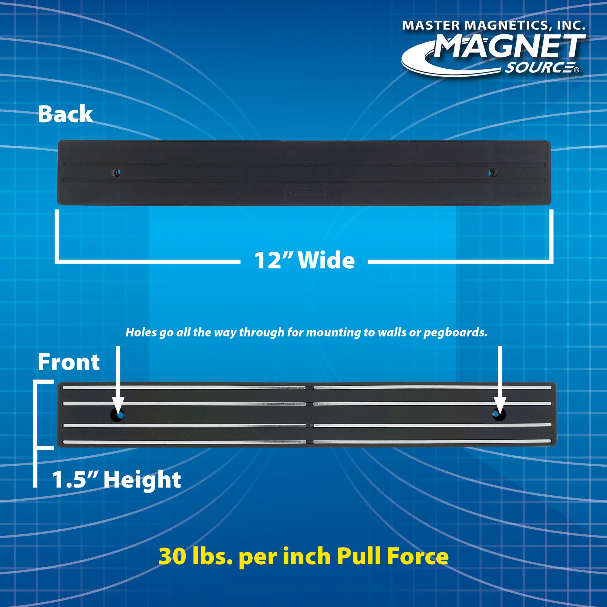 Load image into Gallery viewer, 07579 12&quot; Magnetic Tool Bar¸ Screw Mount - Side View
