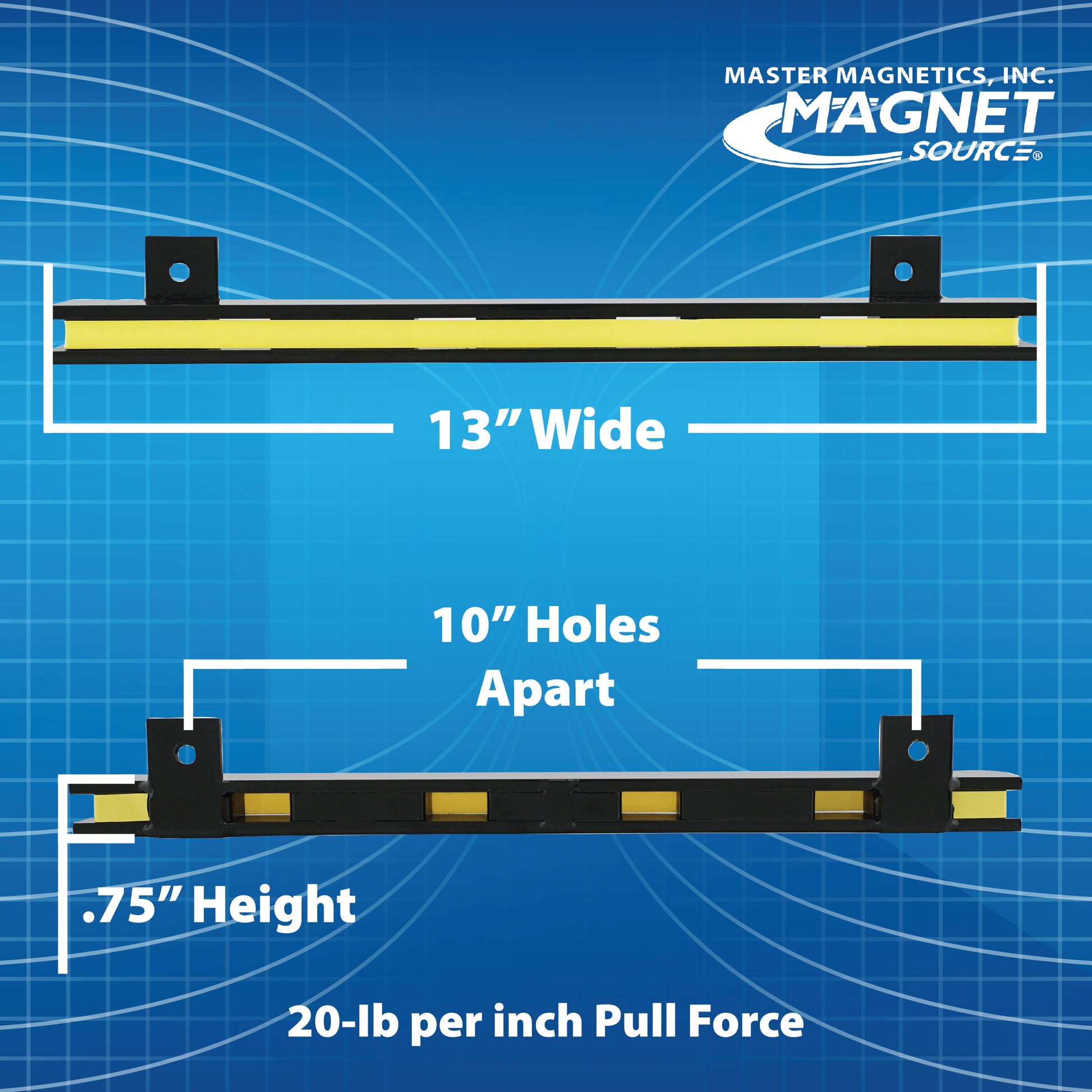 Load image into Gallery viewer, 07663 13&quot; Magnetic Tool Bar¸ Screw Mount - Left Side View