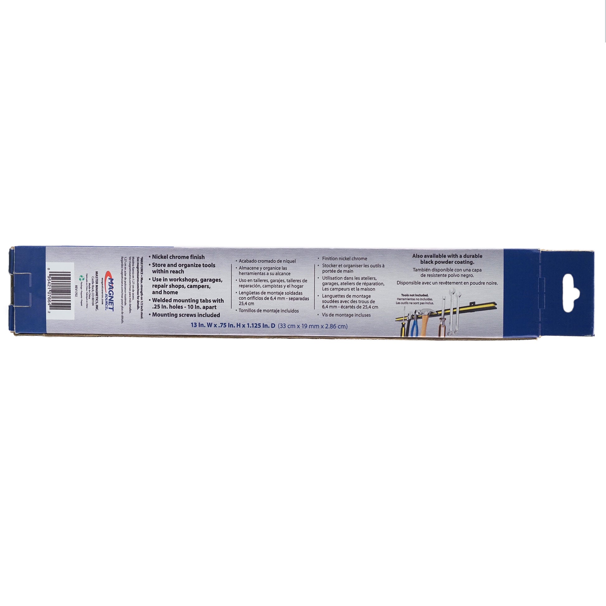 Load image into Gallery viewer, 07664 13&quot; Magnetic Tool Bar¸ Screw Mount - Back of Packaging