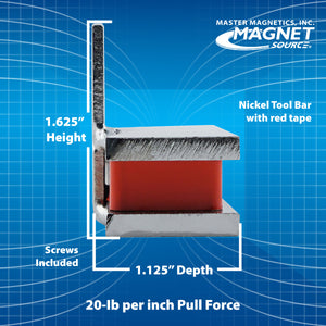 07664 13" Magnetic Tool Bar¸ Screw Mount - Top View