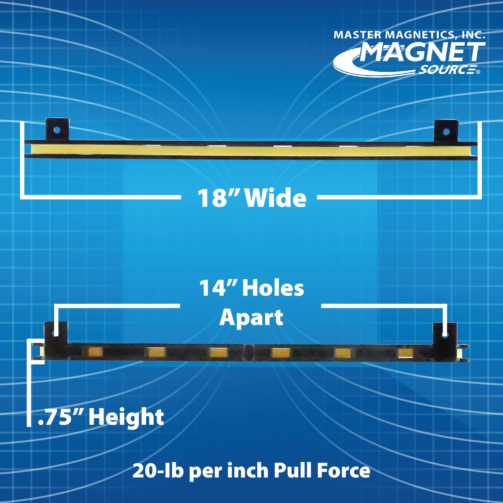 Load image into Gallery viewer, AM4PLC 18&quot; Magnetic Tool Bar¸ Screw Mount - Bottom View