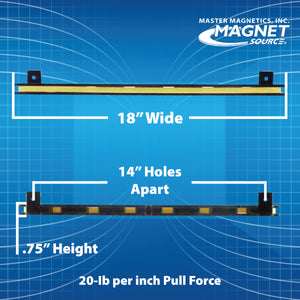 AM4PLC 18" Magnetic Tool Bar¸ Screw Mount - Bottom View