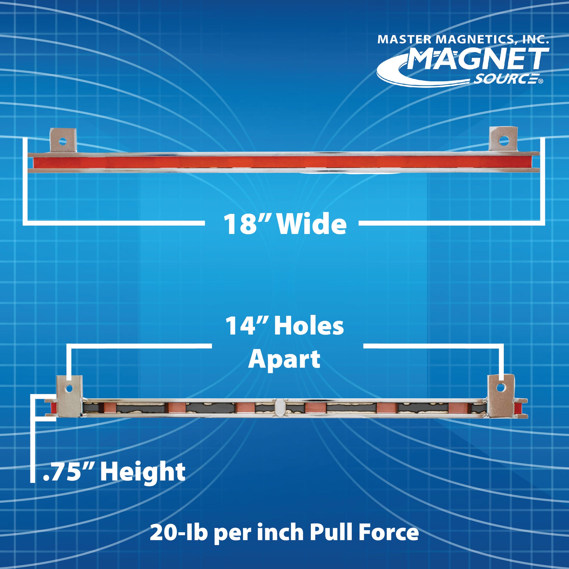 Load image into Gallery viewer, AMC18PLC 18&quot; Magnetic Tool Bar¸ Screw Mount - Specifications