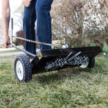 Magnetic Sweepers pickup nails and other sharp metal in yards after home repair, roof replacement or deck construction