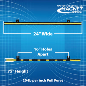 07661 24" Magnetic Tool Bar¸ Screw Mount - 45 Degree Angle View