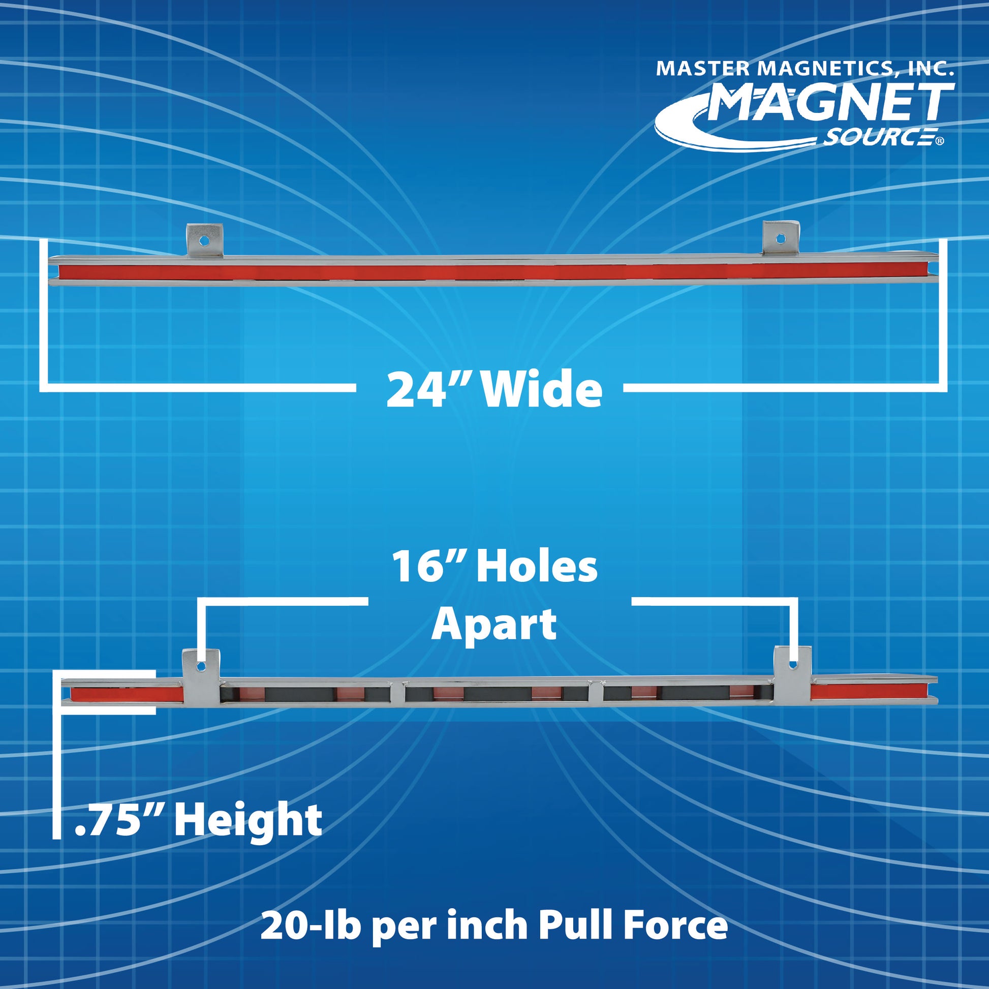 Load image into Gallery viewer, 07662 24&quot; Magnetic Tool Bar¸ Screw Mount - Side View