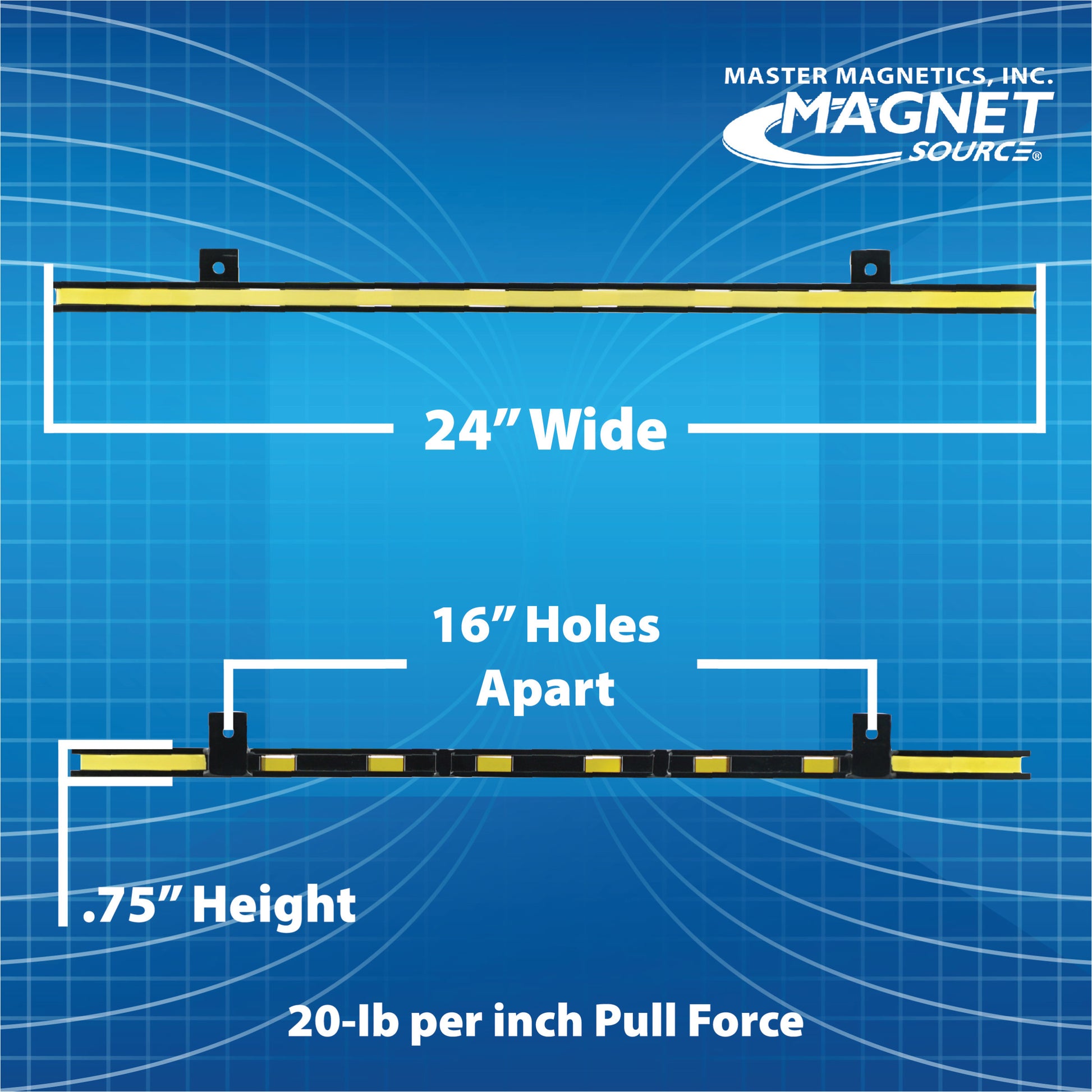 Load image into Gallery viewer, AM1PLC 24&quot; Magnetic Tool Bar¸ Screw Mount - Side View