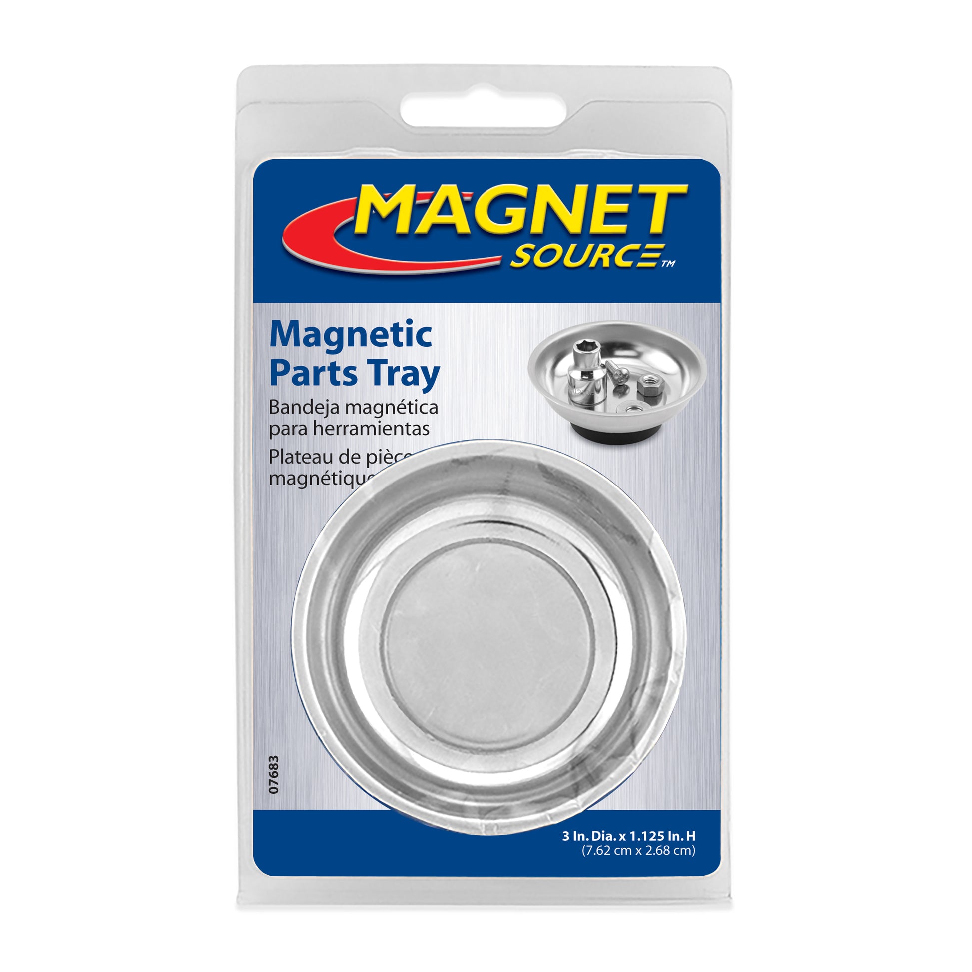Load image into Gallery viewer, 07683 3&quot; Round Magnetic Parts Tray - Side View