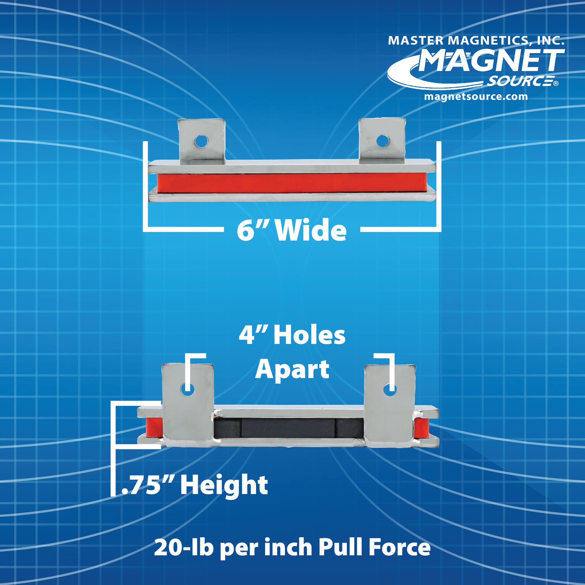 Load image into Gallery viewer, AMC5PLC 6&quot; Magnetic Tool Bar¸ Screw Mount - Specifications