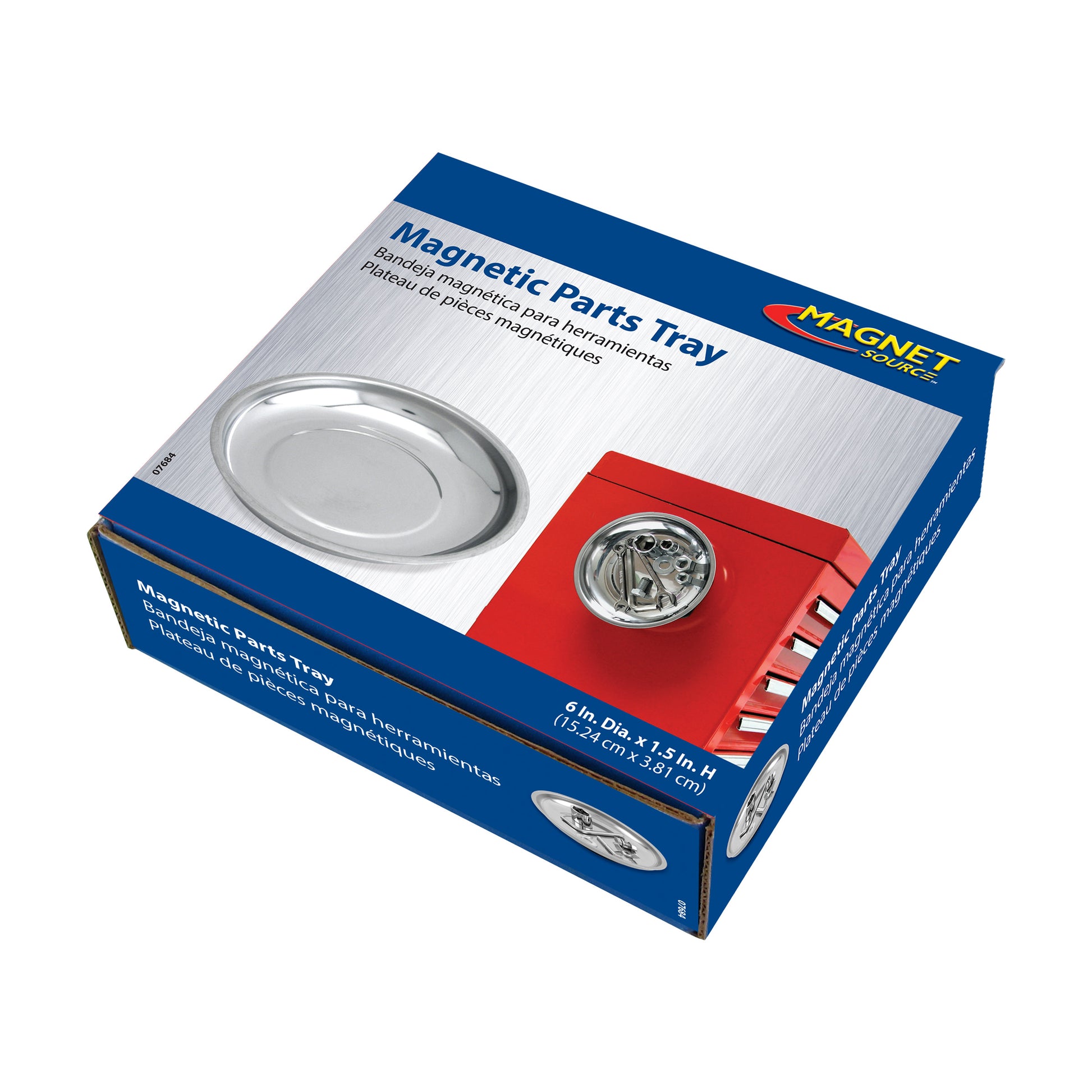 Load image into Gallery viewer, 07684 6&quot; Round Magnetic Parts Tray - Side View