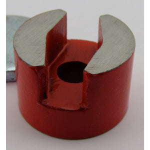07259 Alnico 2-Pole Button Magnet with Keeper - 45 Degree Angle View