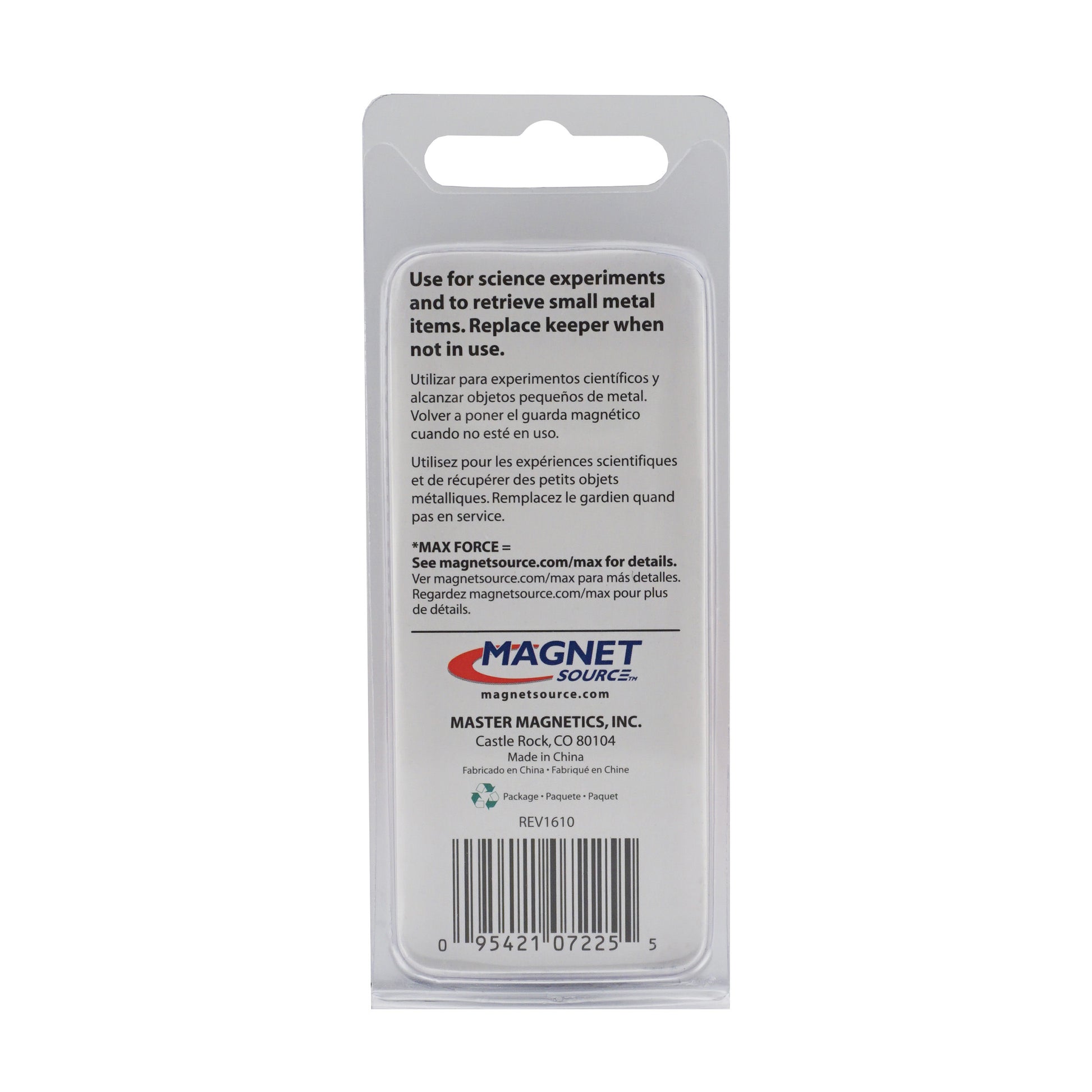 Load image into Gallery viewer, 07225 Alnico Horseshoe Magnet with Keeper - Back of Packaging