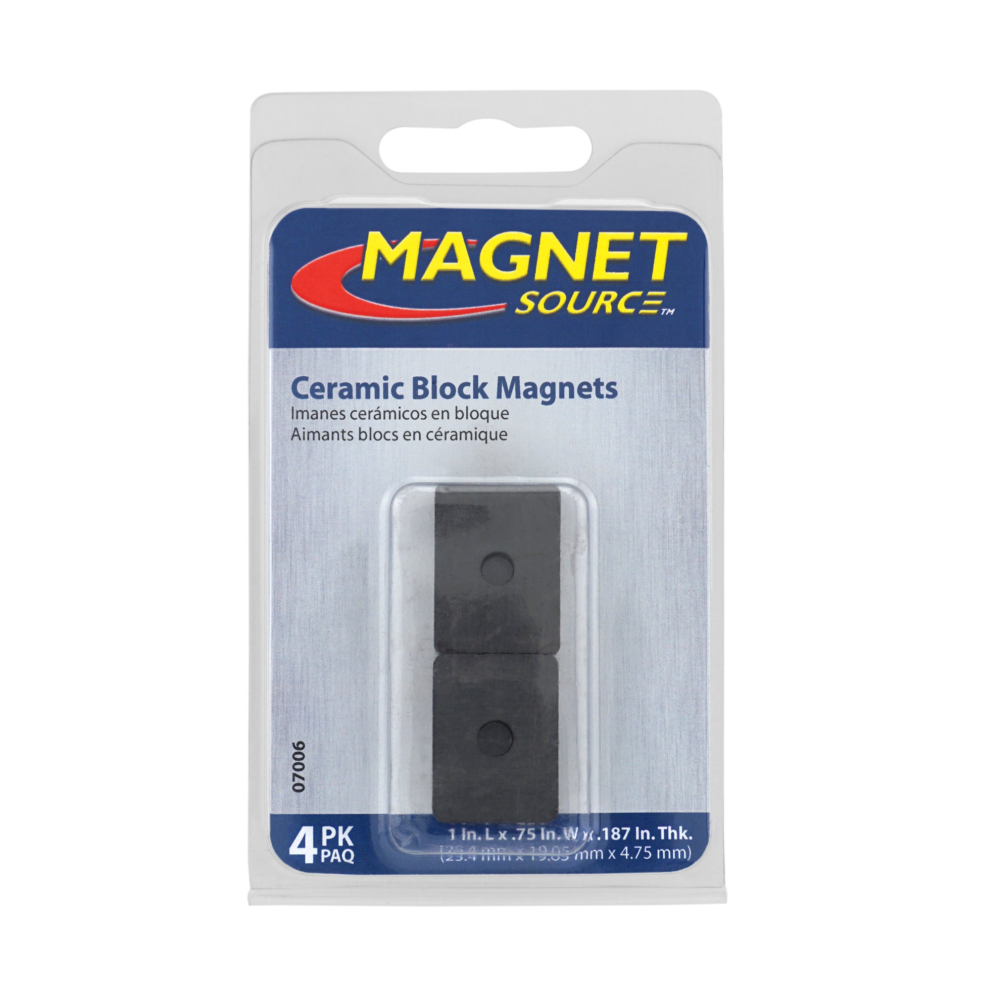 Load image into Gallery viewer, 07006 Ceramic Block Magnet - Front View