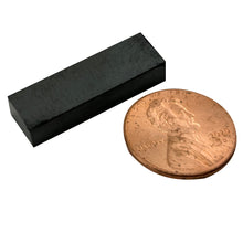 Load image into Gallery viewer, CB002002-S Ceramic Block Magnet - 45 Degree Angle View Compared to Penny