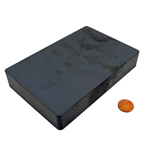 CB185CMAG Ceramic Block Magnet - 45 Degree Angle Compared to a Penny to Reference Size