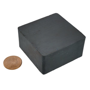 CB1862N Ceramic Block Magnet - Compared to Penny for Size Reference