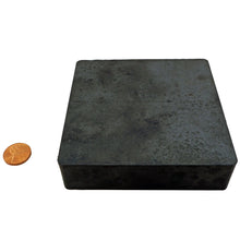 Load image into Gallery viewer, CB1881NMAG Ceramic Block Magnet - 45 Degree Angle View w/Penny
