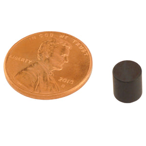 CD002500C Ceramic Disc Magnet - Compared to Penny for Size Reference
