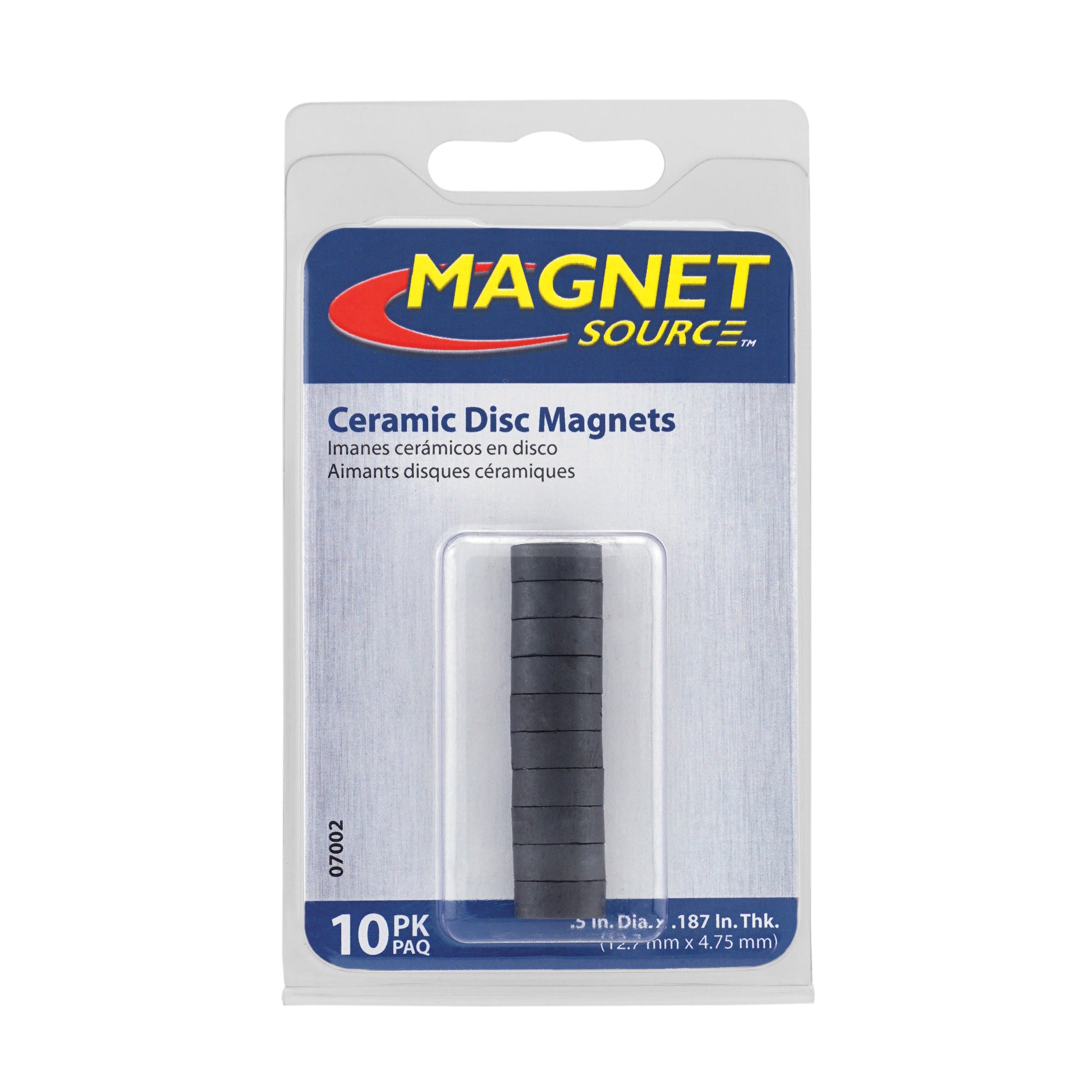 Load image into Gallery viewer, 07002 Ceramic Disc Magnets (10pk) - Side View