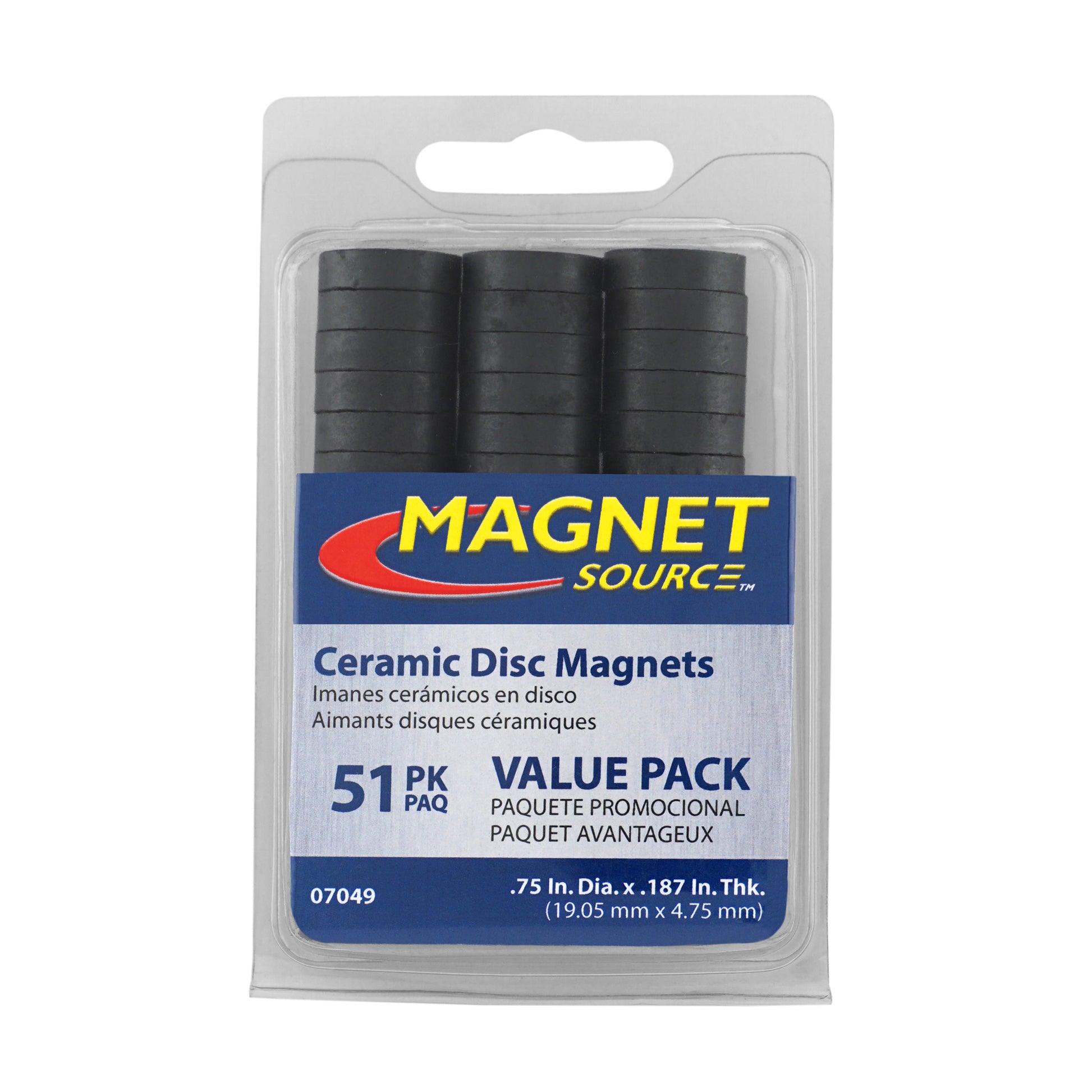 Load image into Gallery viewer, 07049 Ceramic Disc Magnets (51pk) - Side View