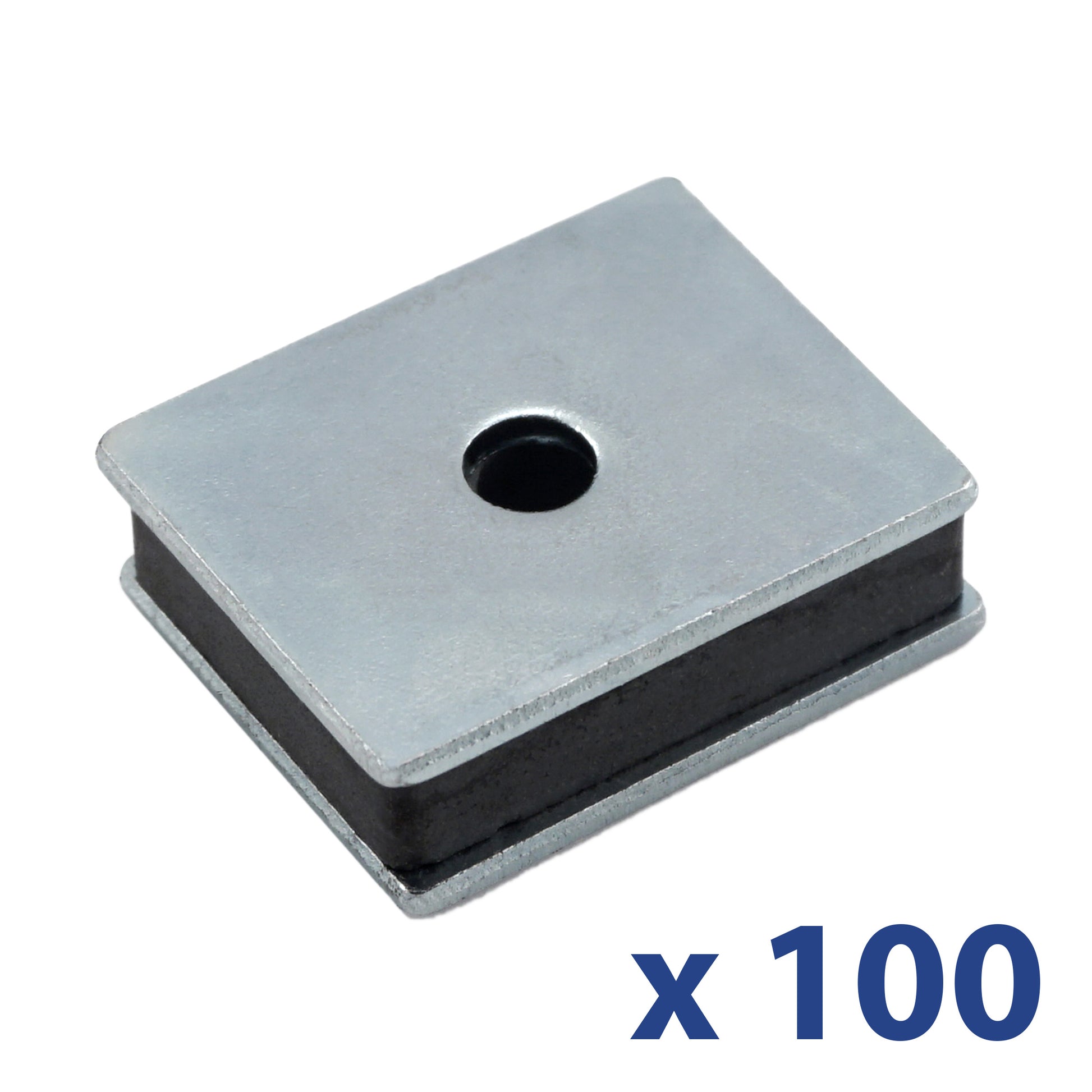 Load image into Gallery viewer, CA41LWHX100 Ceramic Latch Magnet Assemblies (100pk) - 45 Degree Angle View 100 in pack
