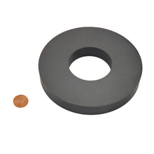 Load image into Gallery viewer, CR525CNMAG Ceramic Ring Magnet - Compared to Penny for Size Reference