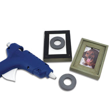 Load image into Gallery viewer, 07288 Ceramic Ring Magnets (2pk) - Demonstration of How Magnets Can Be Glued to Picture Frames