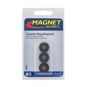 07005 Ceramic Ring Magnets (6pk) - Side View