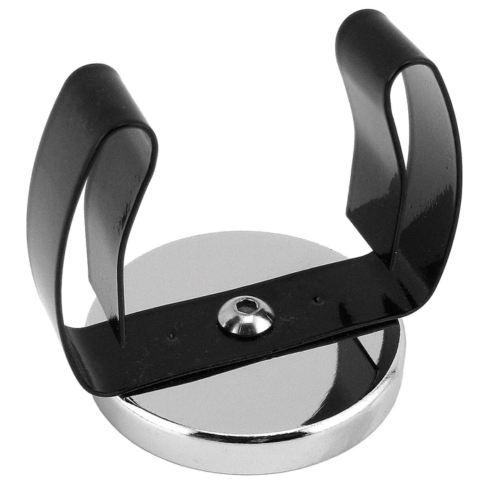 RB50BVCC Ceramic Round Base Magnet with Black Spring Clamp - 45 Degree Angle View
