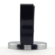 Load image into Gallery viewer, RB50BVCC Ceramic Round Base Magnet with Black Spring Clamp - Side View