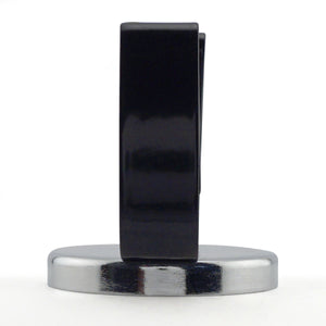 RB50BVCC Ceramic Round Base Magnet with Black Spring Clamp - Side View