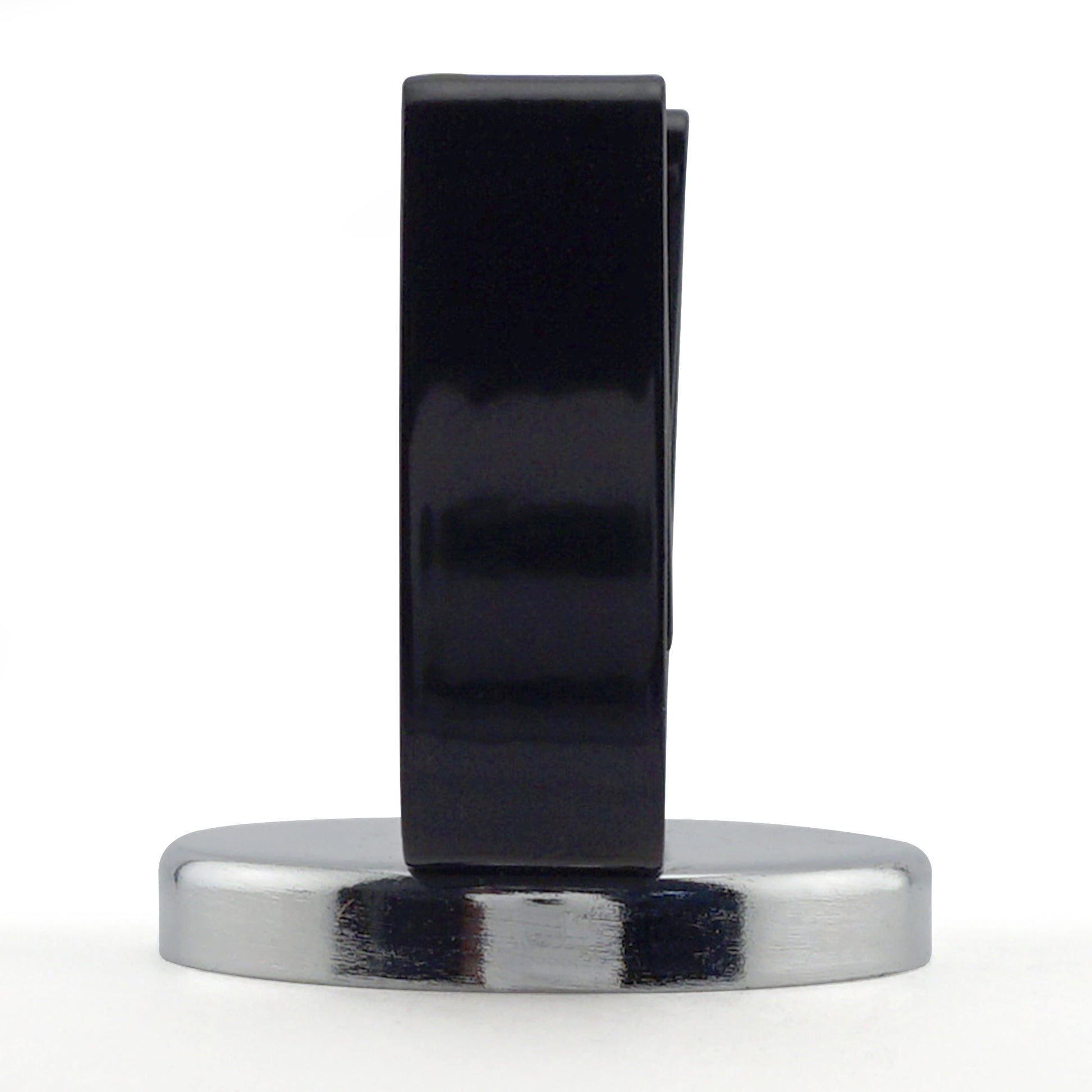 Load image into Gallery viewer, RB50BVCC Ceramic Round Base Magnet with Black Spring Clamp - Side View