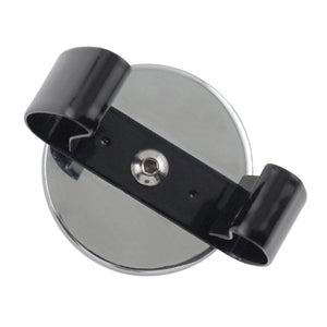 RB50BVCC Ceramic Round Base Magnet with Black Spring Clamp - Top View