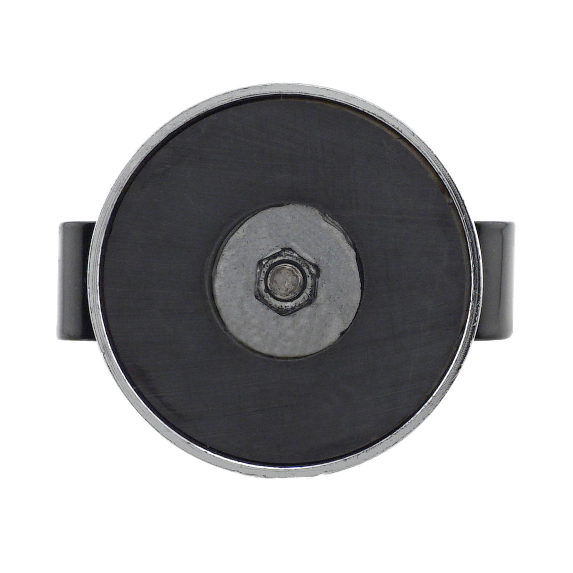 Load image into Gallery viewer, RB50BVCC Ceramic Round Base Magnet with Black Spring Clamp - Bottom View