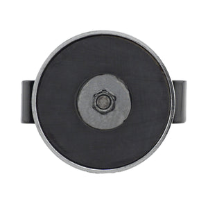 RB50BVCC Ceramic Round Base Magnet with Black Spring Clamp - Bottom View