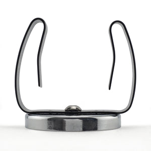 RB50BVCC Ceramic Round Base Magnet with Black Spring Clamp - Front View