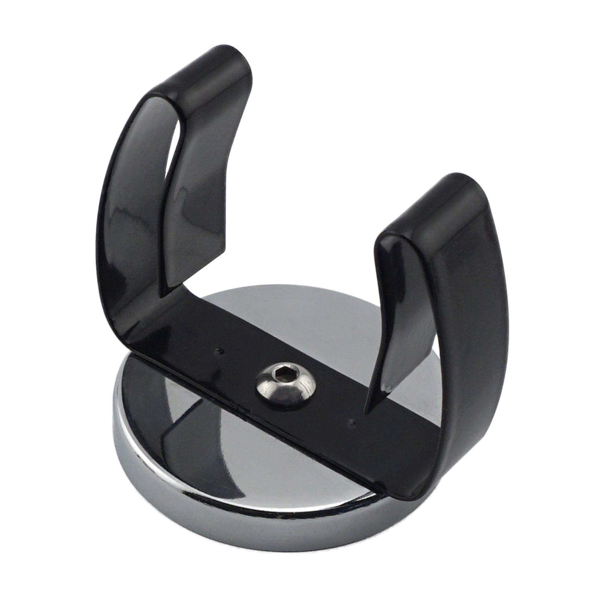 Load image into Gallery viewer, RB50BVCC Ceramic Round Base Magnet with Black Spring Clamp - Back View