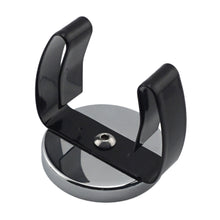 Load image into Gallery viewer, RB50BVCC Ceramic Round Base Magnet with Black Spring Clamp - Back View