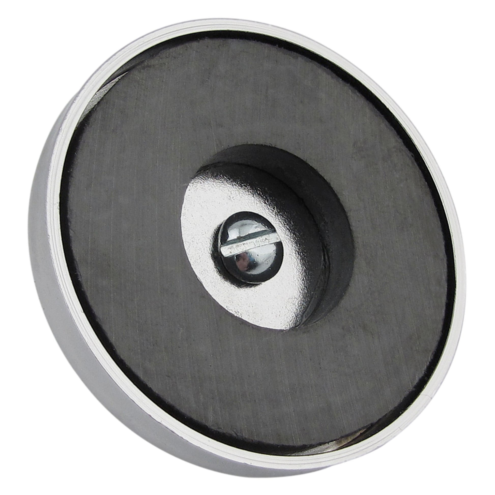 Load image into Gallery viewer, RB50B2NW Ceramic Round Base Magnet with Bolt, Nuts, and Wingnut - Bottom View