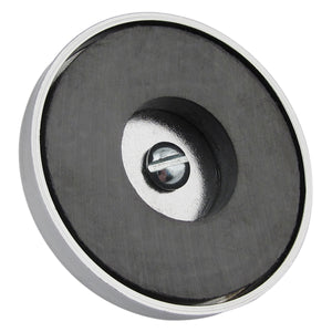 RB50B2NW Ceramic Round Base Magnet with Bolt, Nuts, and Wingnut - Bottom View