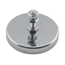 Load image into Gallery viewer, RB50B3N Ceramic Round Base Magnet with Bolt and Nuts - 45 Degree Angle View