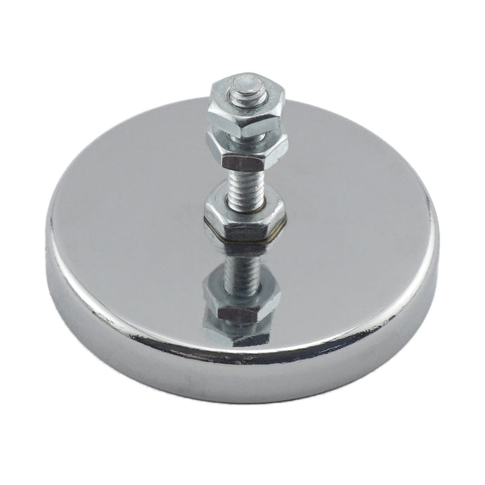RB50B3N Ceramic Round Base Magnet with Bolt and Nuts - 45 Degree Angle View